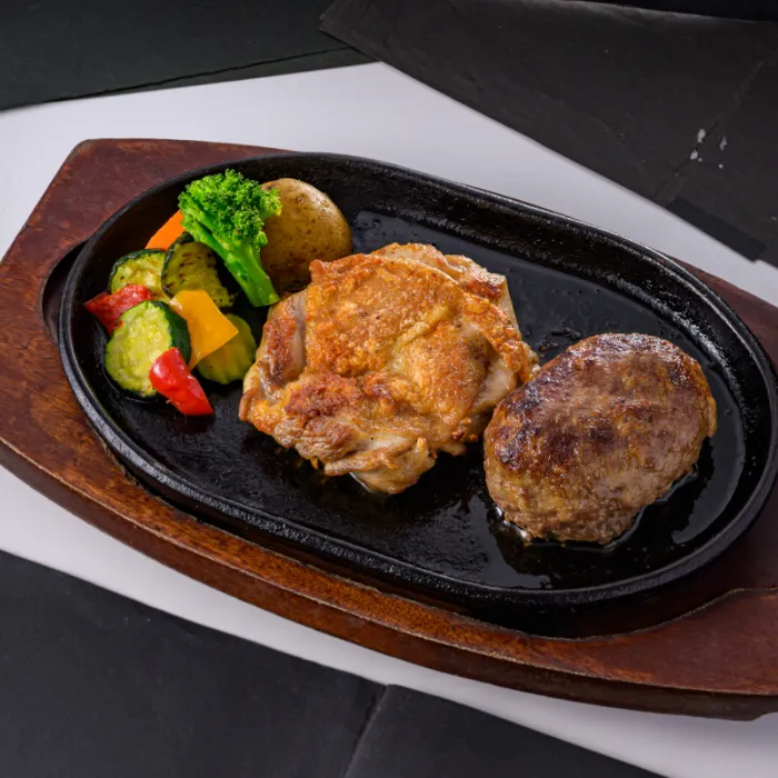石窯焼チキンステーキ＆石窯焼ハンバーグ