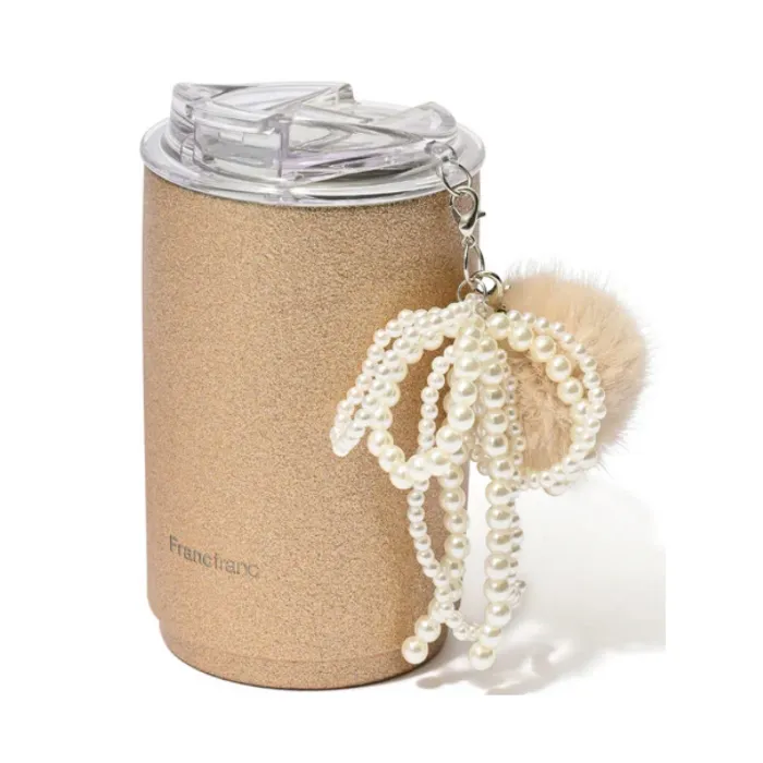 チャーム付きステンレスタンブラー グリッター