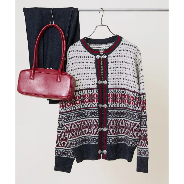 ウール チロリアンニットカーディガン