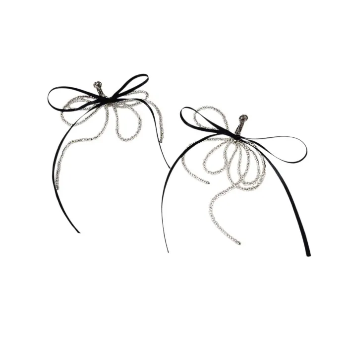 ビーズリボンコンビイヤリング