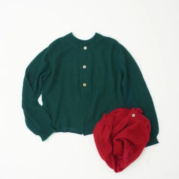 モヘヤコットン　前後着られるカーディガン