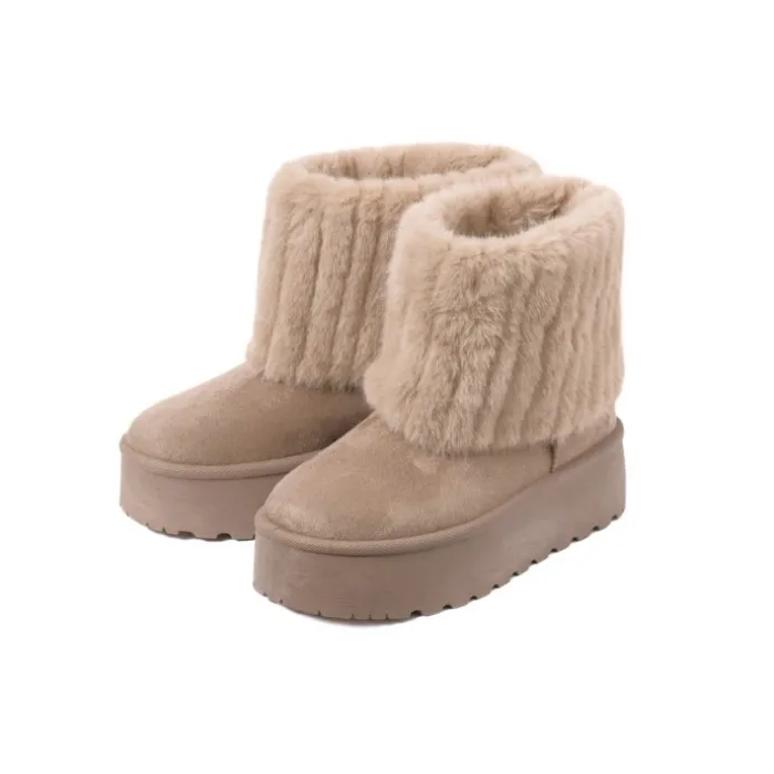 フェイクファー厚底ムートンブーツ