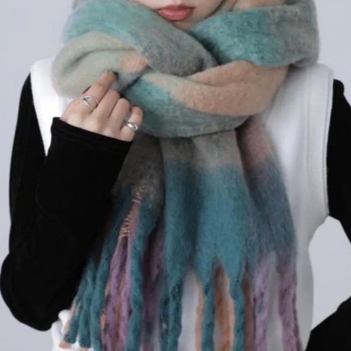 大判チェックストール