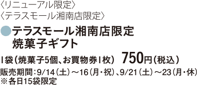 テラスモール湘南店限定 焼菓子ギフト