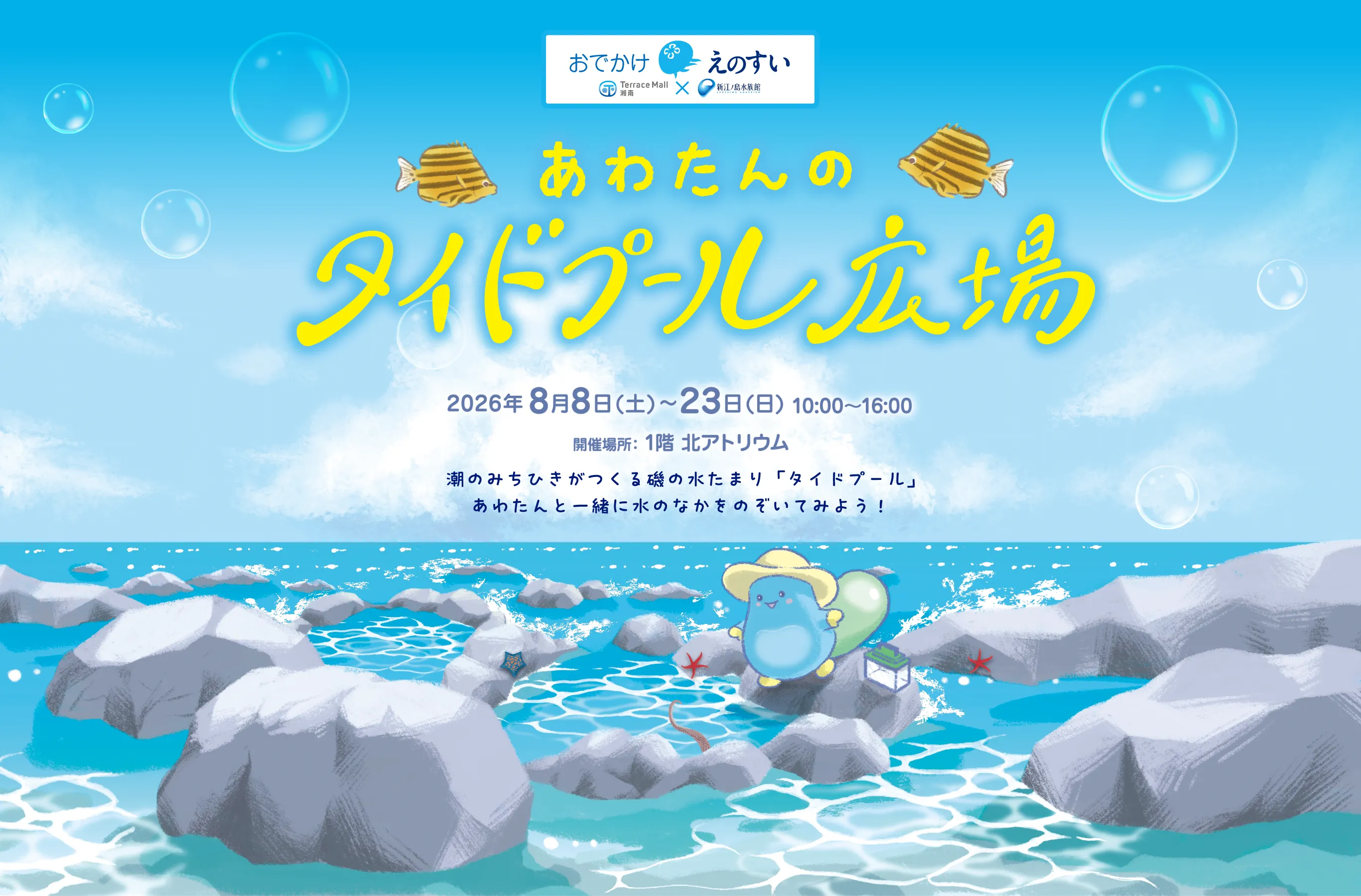 テラスモール湘南｜おでかけえのすい～あわたんのタイドプール広場～